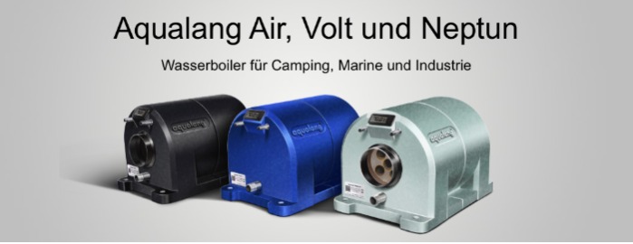 Neue Wasserboiler Aqualang® Air, Volt und Neptun